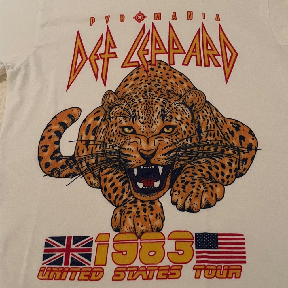 Def Leppard 1983 Tour White T-Shirt Small - Picture 2 of 7